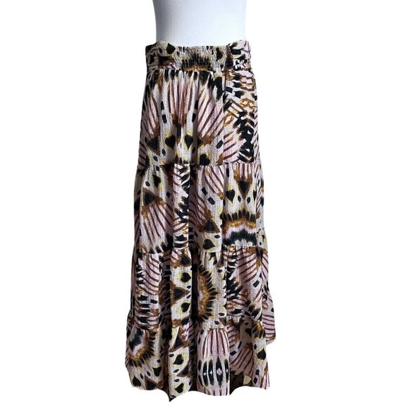 BASH CLAREN TIERED COLORFUL MIDI SKIRT - S - Picture 5 of 14